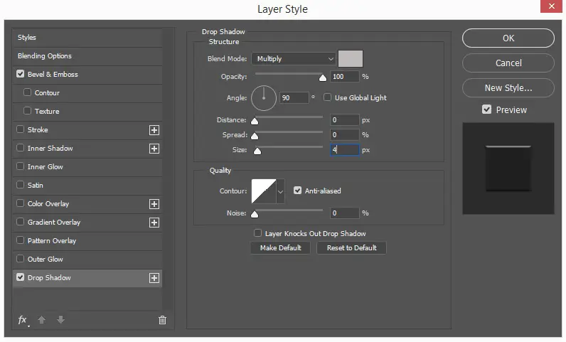 Apply Drop Shadow Layer Style