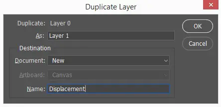Duplicate Layer Dialogue Box