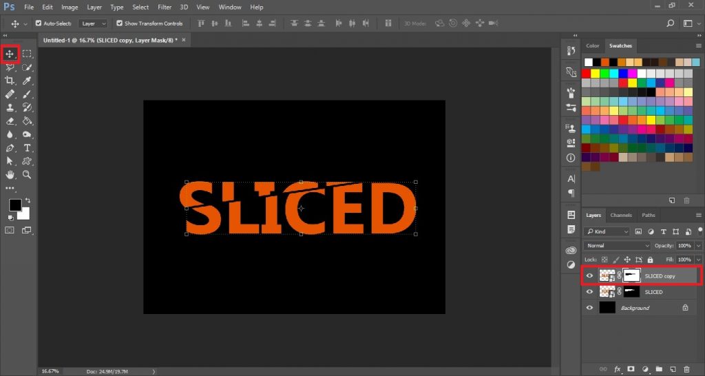 Sliced Text Effect in Photoshop