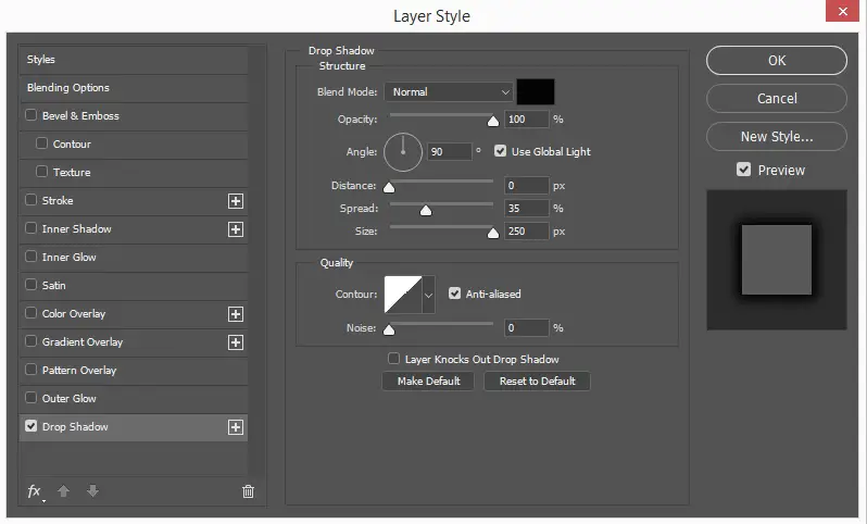 Drop Shadow layer style