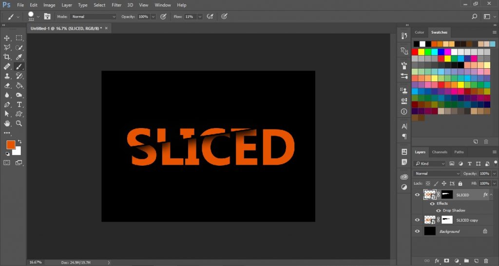 Sliced Text Effect in Photoshop