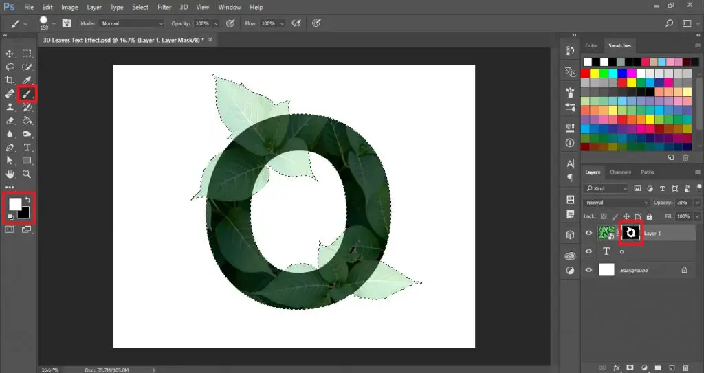 3D Leaves Text Effect