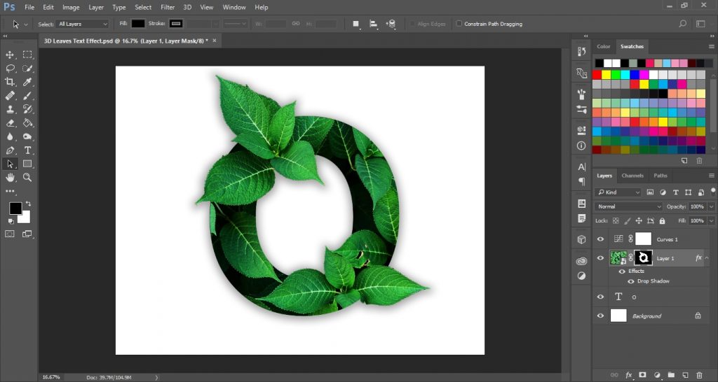 3D Leaves Text Effect